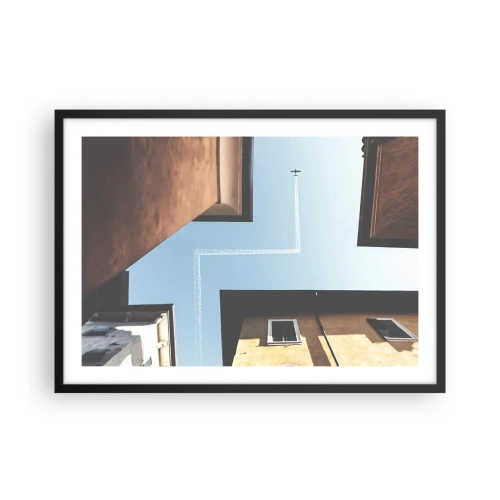 Poster în ramă neagră - Deasupra labirintului urban - 70x50 cm