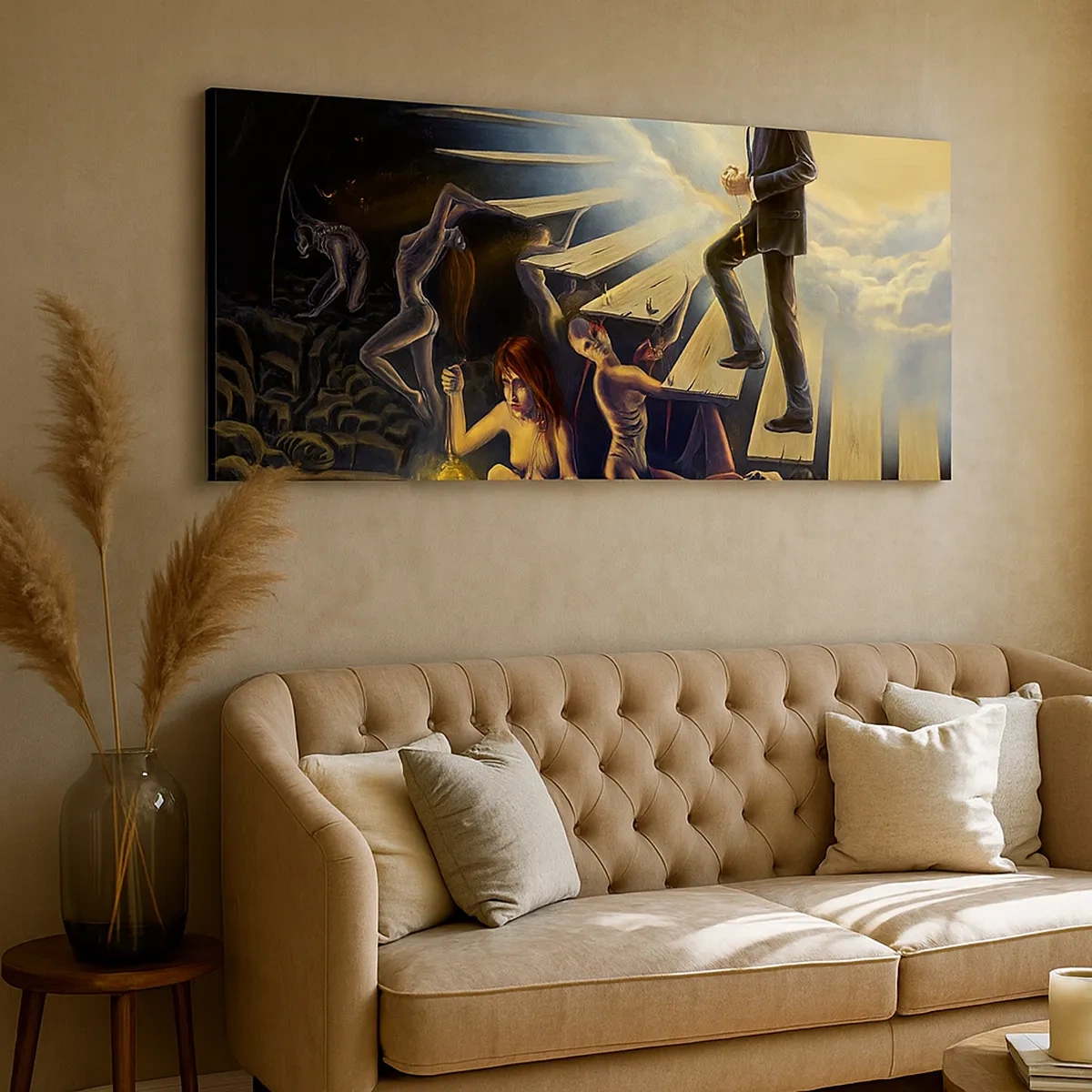 Tablou pe pânză - O călătorie dantescă spre lumină - 30x30 cm