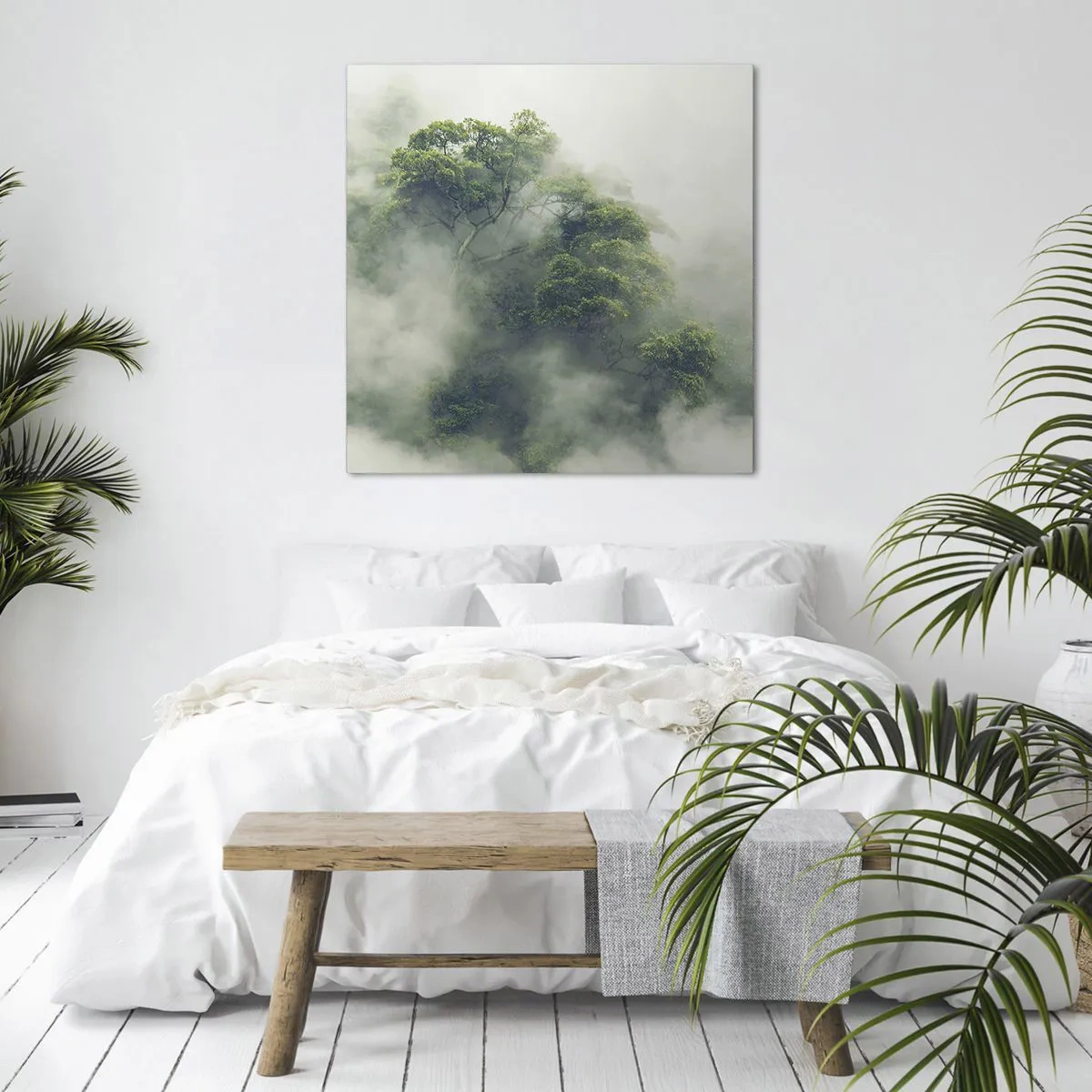 Tablou pe pânză - Înfășurate în ceață - 60x60 cm