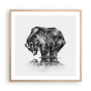 Poster în ramă de stejar deschis - Mă bucur să văd pe cineva apropiat - 60x60 cm