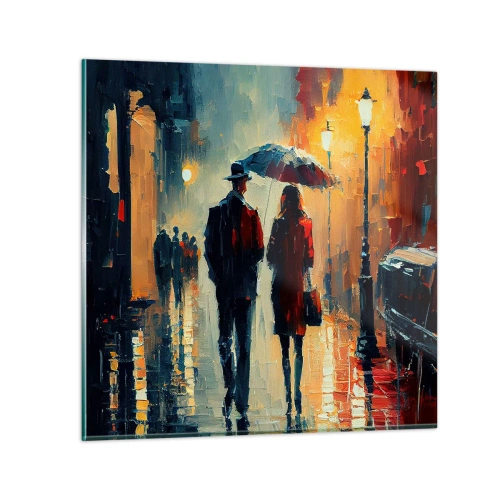 Tablou pe sticlă - Poveste de dragoste urbană - 30x30 cm
