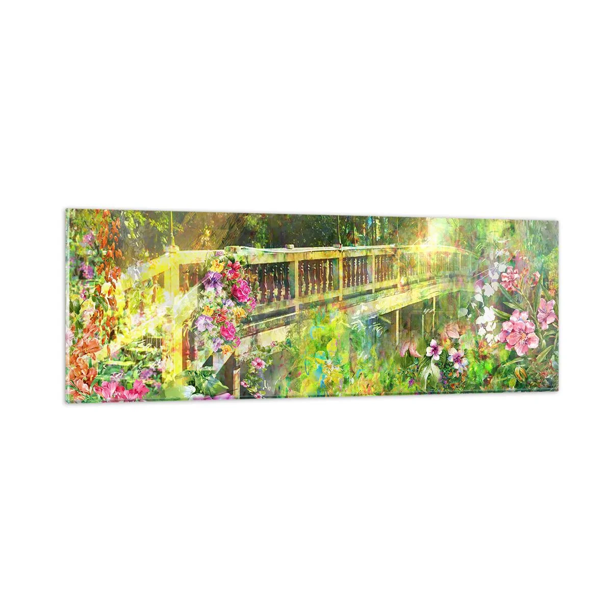 Tablou pe sticlă - Podul suspinelor de primăvară - 90x30 cm