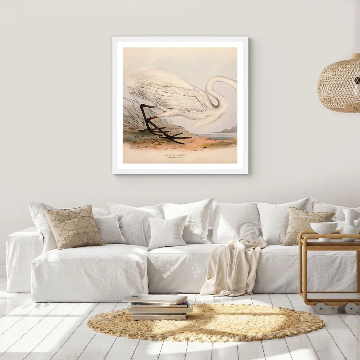 Poster în ramă albă - Doamna în stufărișuri - 40x40 cm