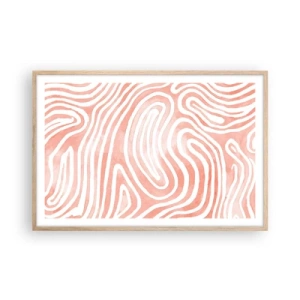 Poster în ramă de stejar deschis - Într-un labirint de coral - 91x61 cm