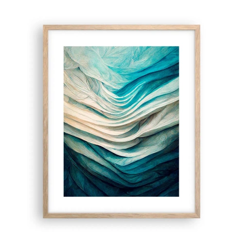 Poster în ramă de stejar deschis - Insațiabilitate albastră - 40x50 cm