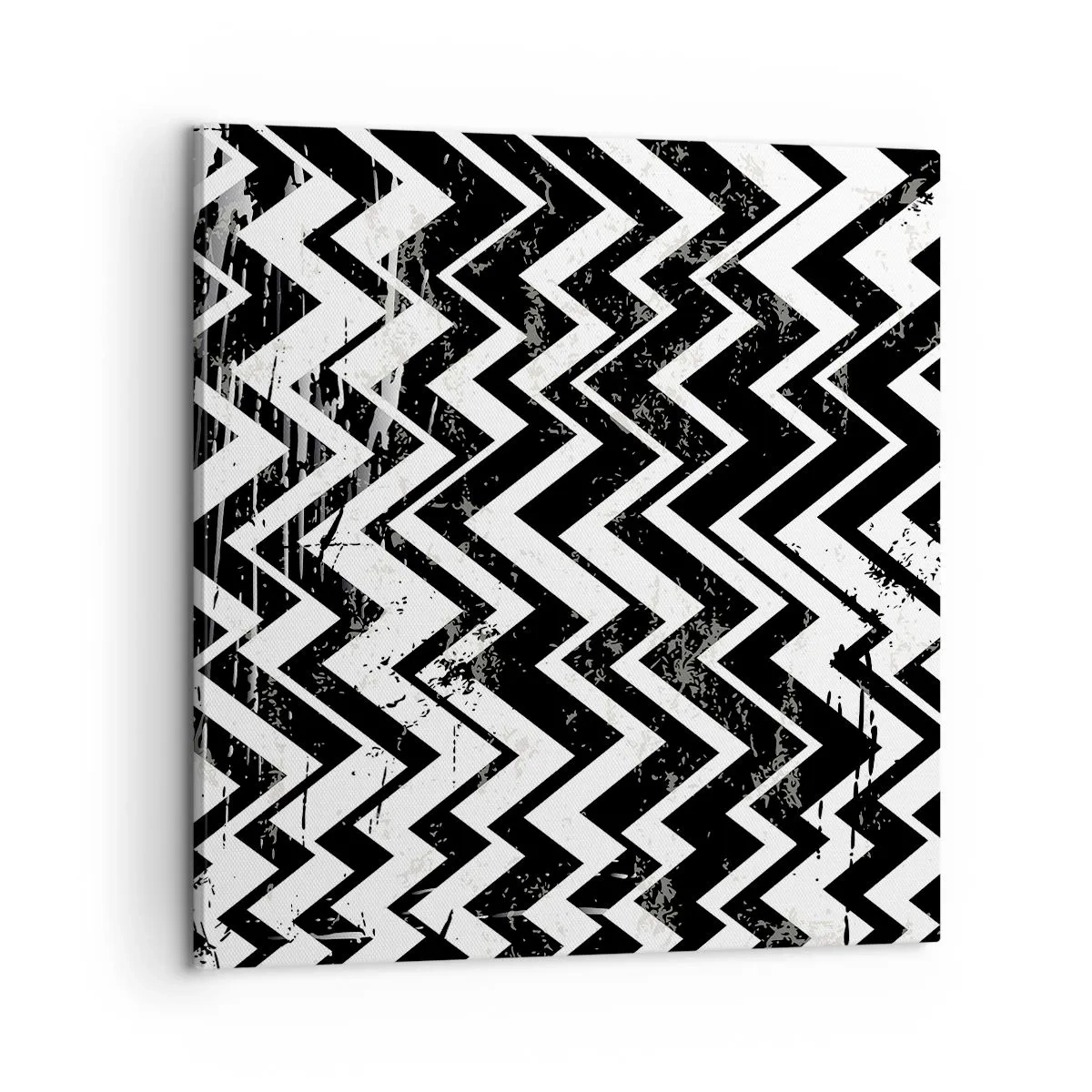 Tablou pe pânză - Zig-alb, zag-negru - 60x60 cm