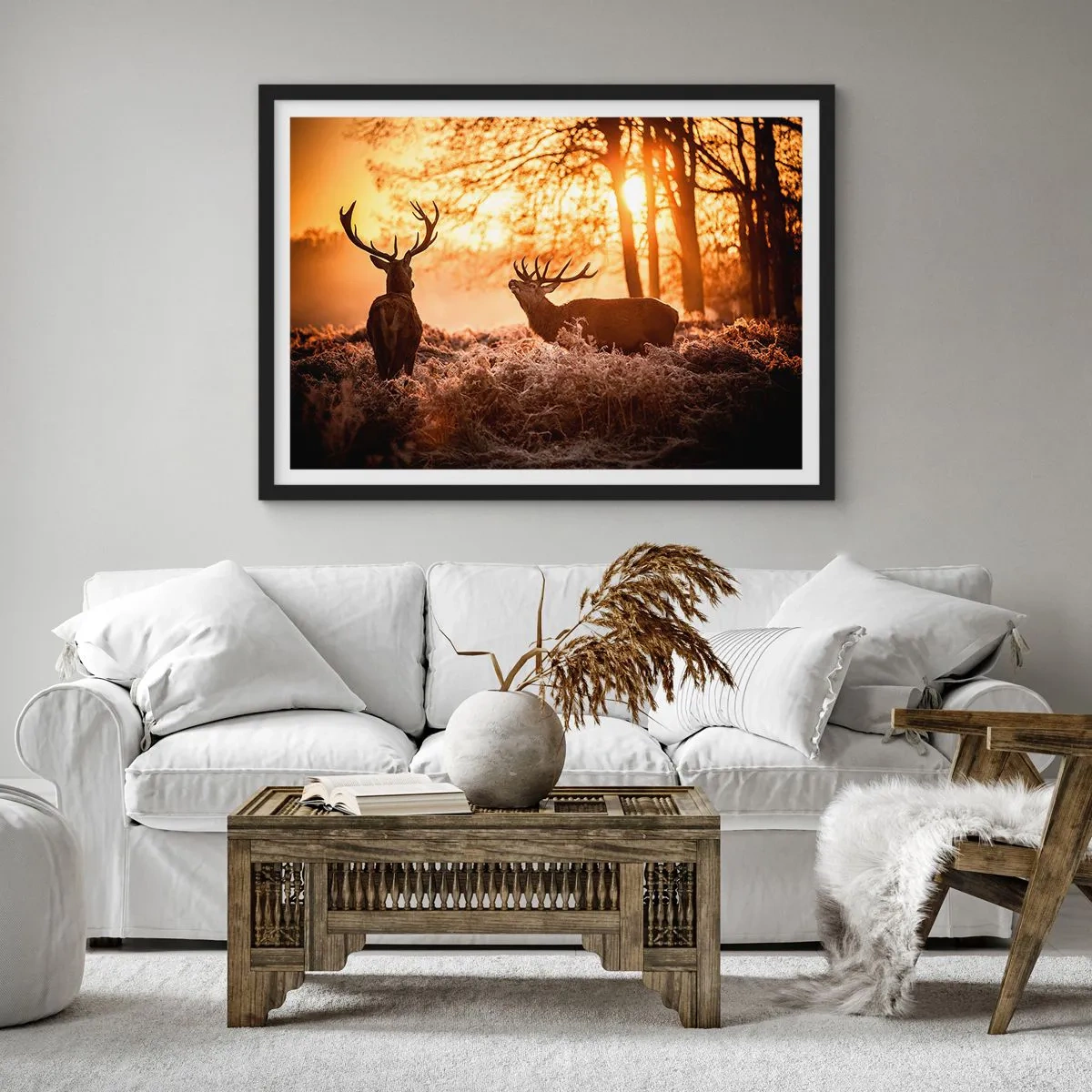 Poster în ramă neagră - Visul unui vânător - 100x70 cm