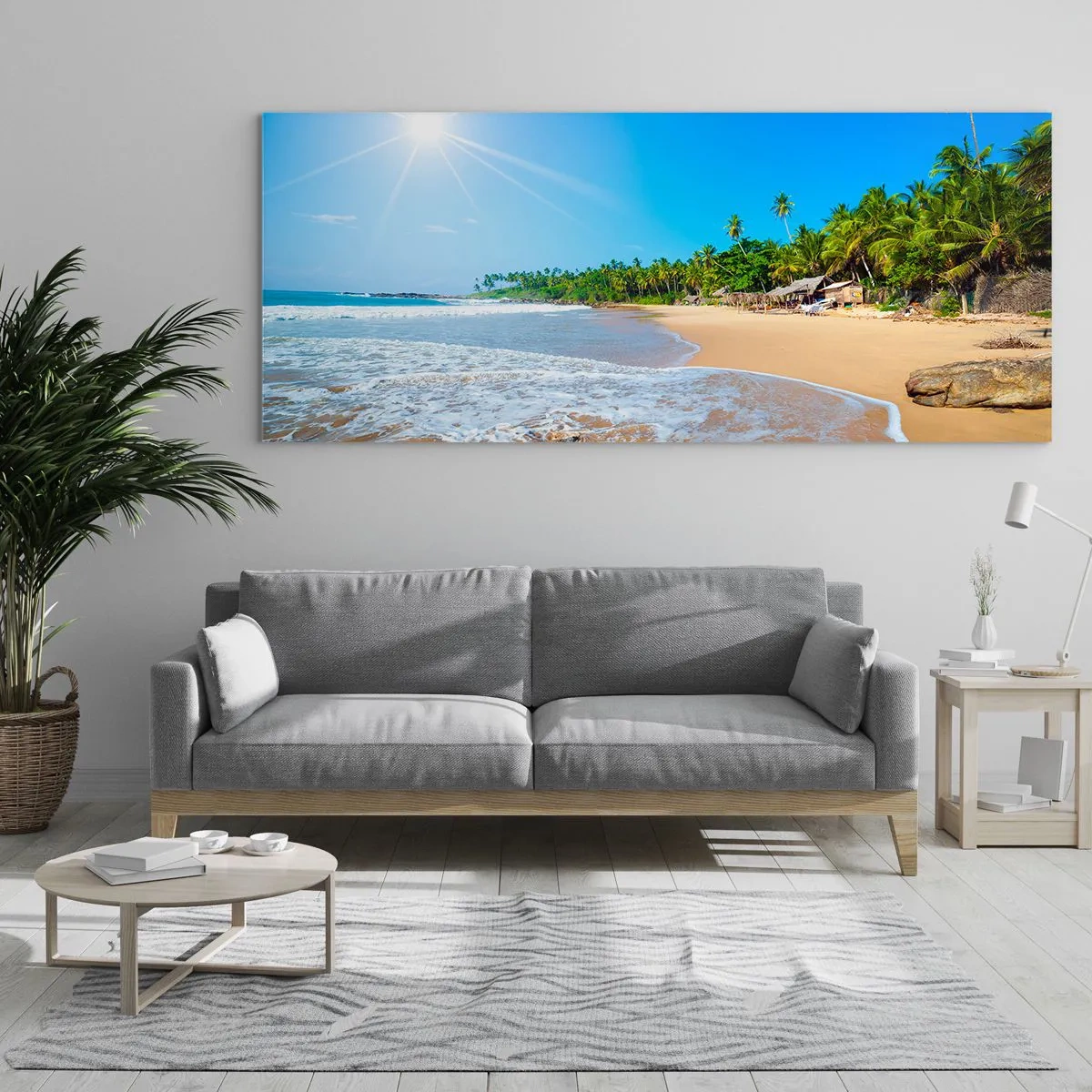 Tablou pe sticlă - Un loc exotic pentru tine - 90x30 cm