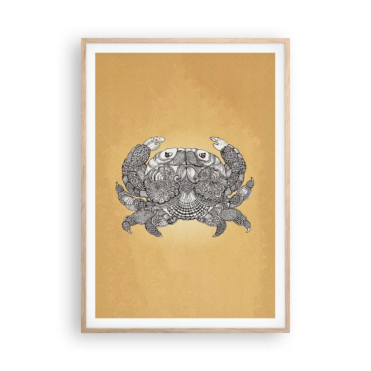 Poster în ramă de stejar deschis - Poveștile Domnului Crab - 70x100 cm