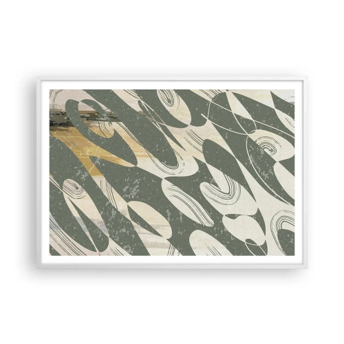 Poster în ramă albă - Abstracție ritmică - 100x70 cm