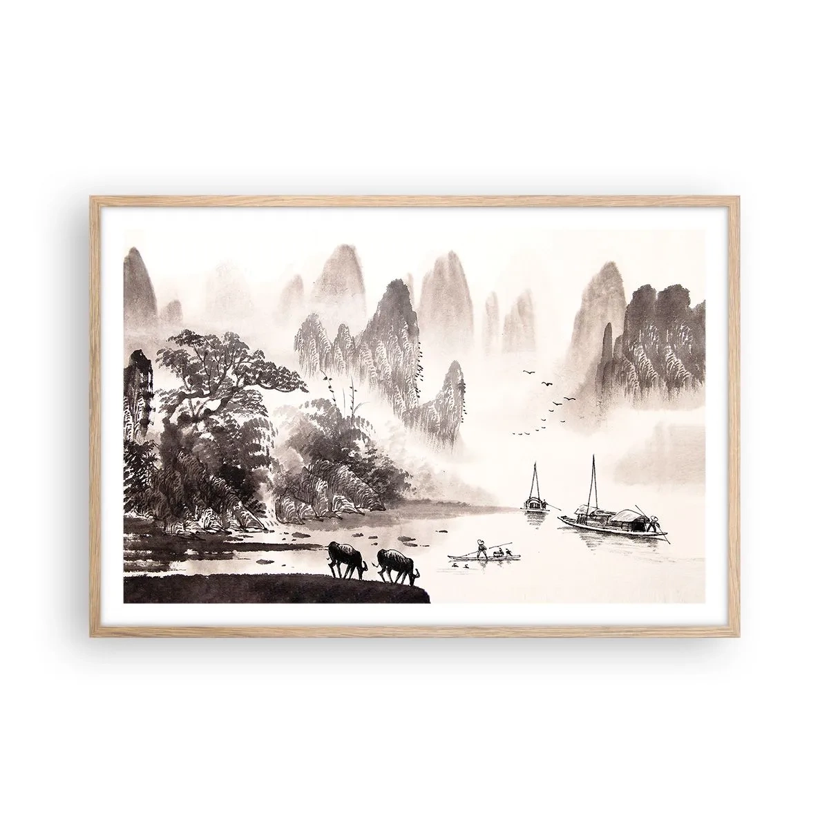 Poster în ramă de stejar deschis - Viața exotică de zi cu zi a Estului - 91x61 cm