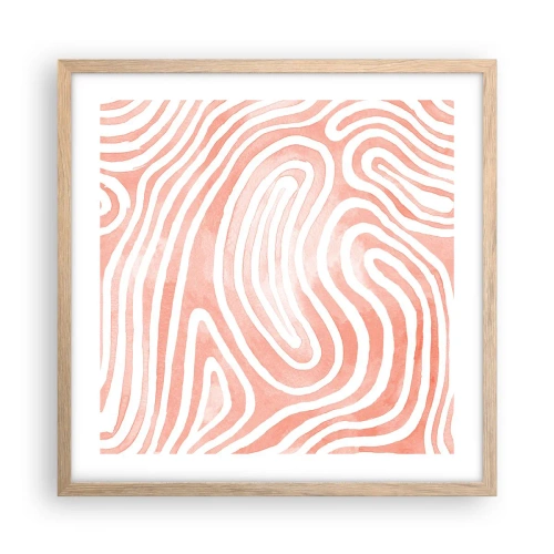 Poster în ramă de stejar deschis - Într-un labirint de coral - 50x50 cm