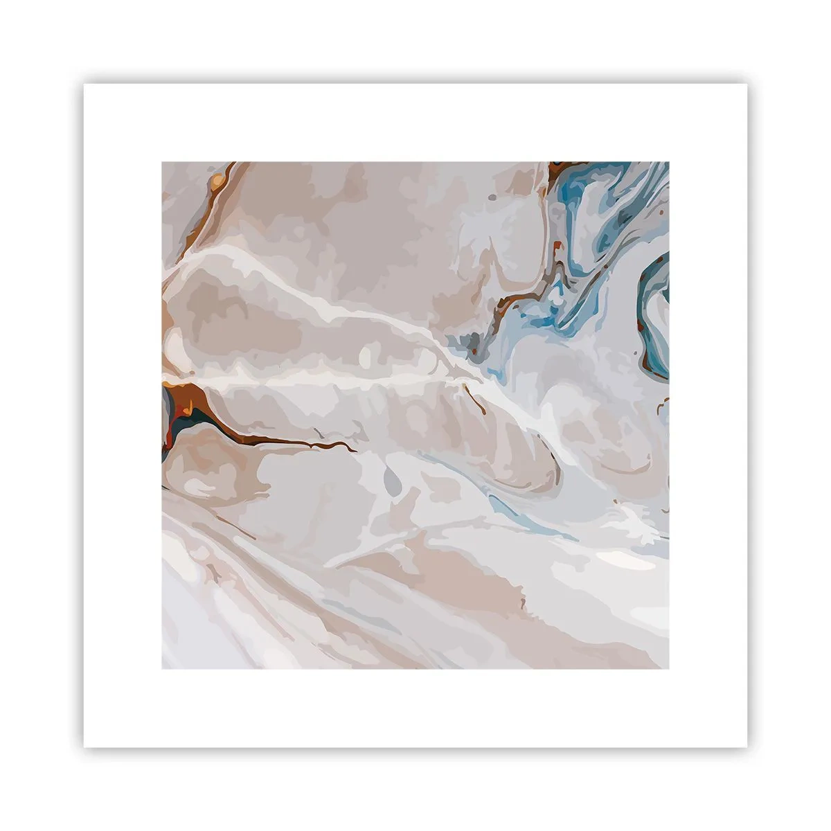 Poster - Meandre albastre sub alb - 30x30 cm