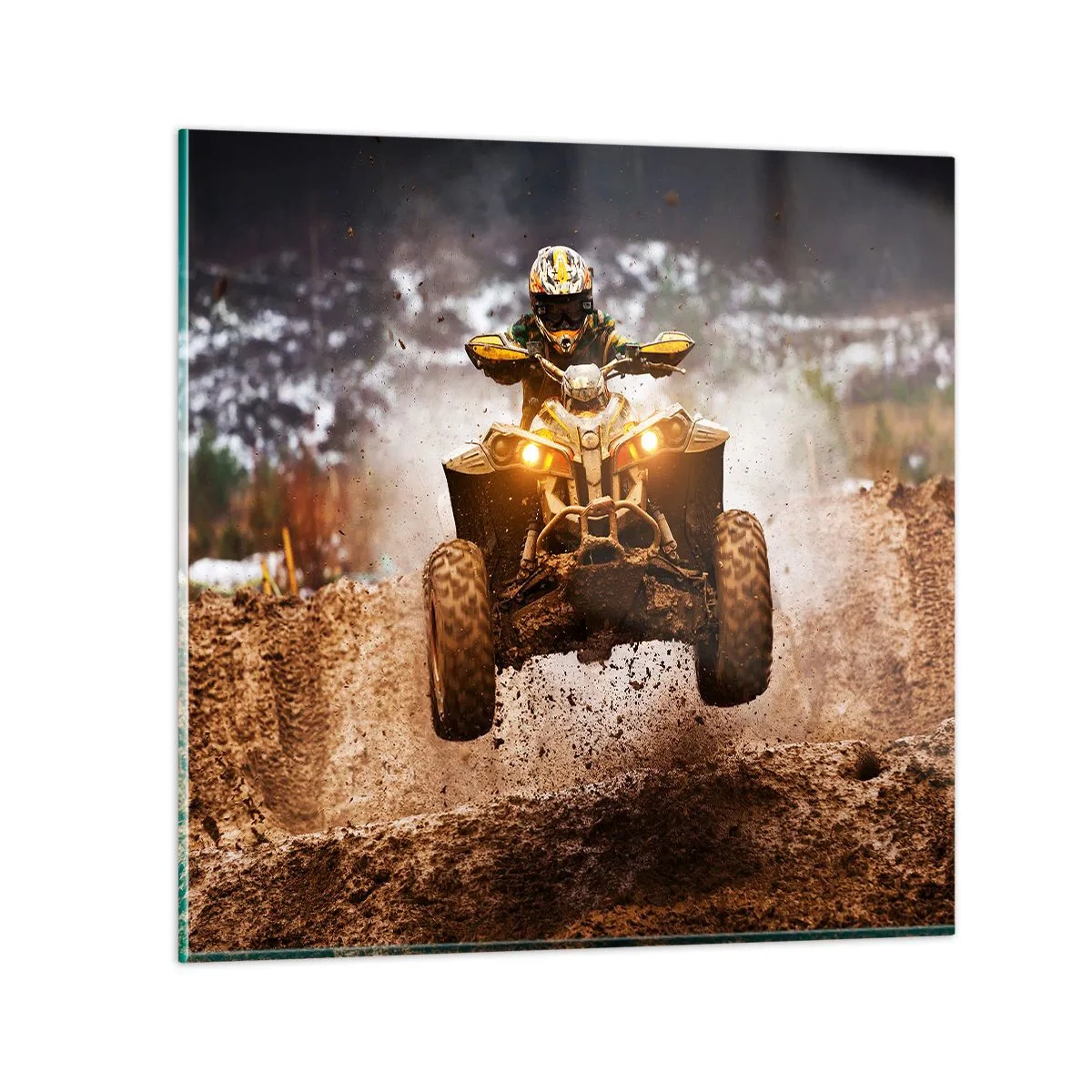 Tablou pe sticlă - No risk no fun - 50x50 cm