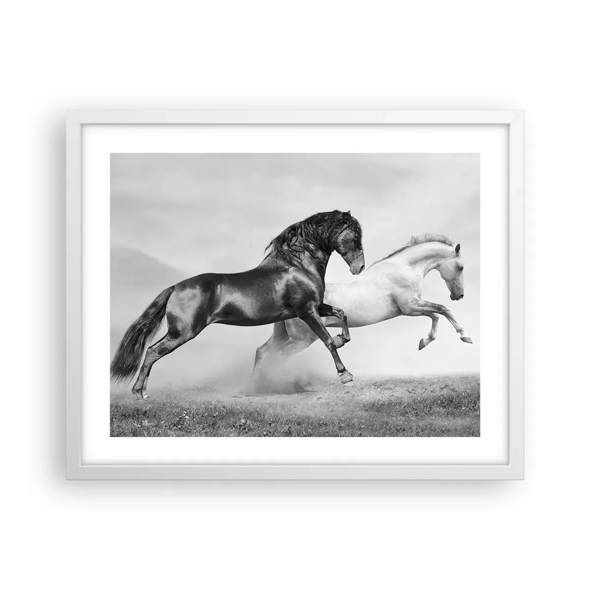 Poster în ramă albă - Îngeri și demoni - 50x40 cm