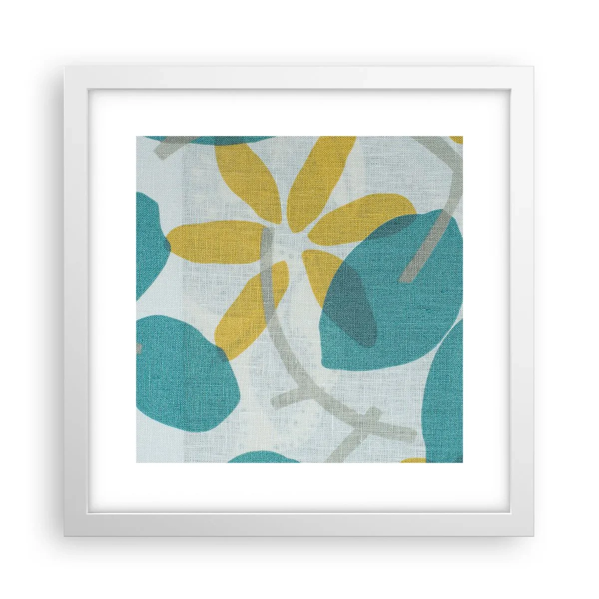 Poster în ramă albă - Printre frunzele de azur - 30x30 cm