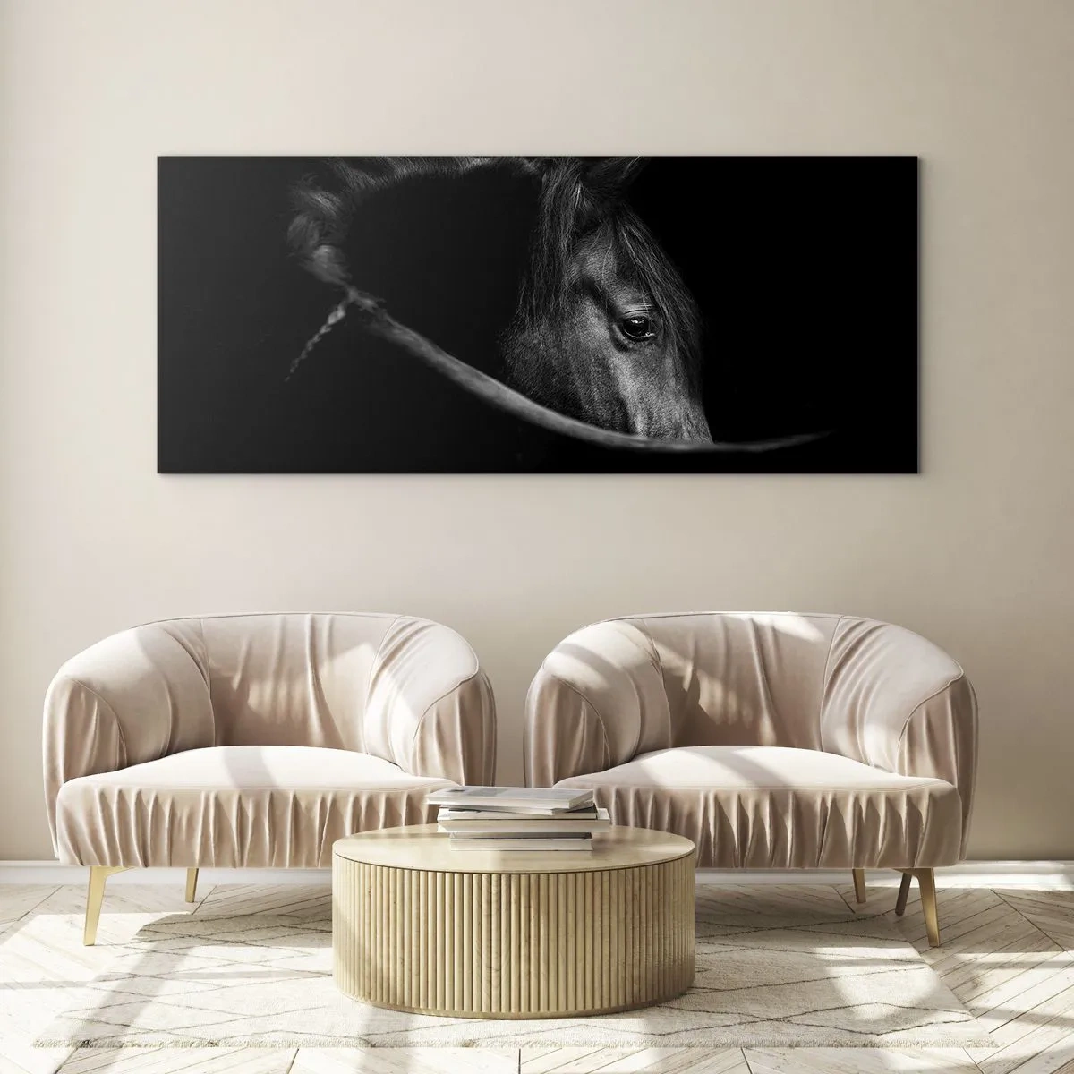 Tablou pe sticlă - Prințul negru - 100x40 cm