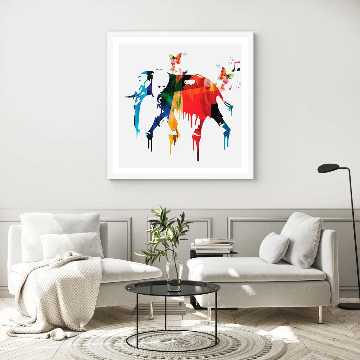 Poster în ramă albă - Toată lumea poate dansa - 40x40 cm