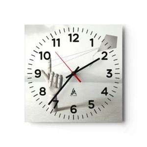 Ceas de perete - Ceas pe sticlă - Încercare de forță - 40x40 cm