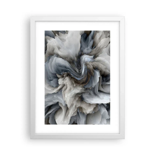 Poster în ramă albă - Piatră și floare - 30x40 cm