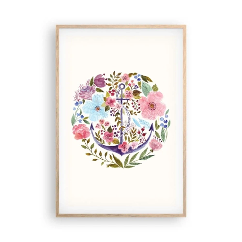 Poster în ramă de stejar deschis - Somnul bun al marinarului - 61x91 cm