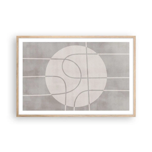 Poster în ramă de stejar deschis - Circular și drept înainte - 91x61 cm