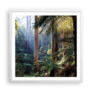 Poster în ramă albă - O poveste din pădure - 60x60 cm