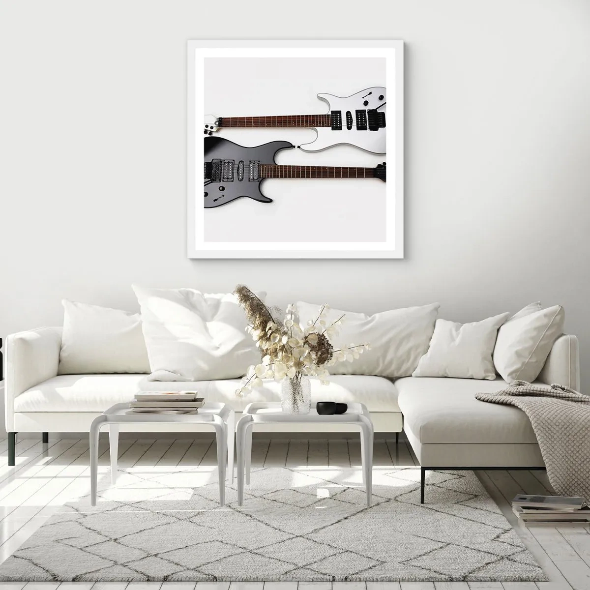 Poster în ramă albă - Armonie de forme - 30x30 cm