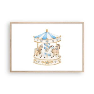 Poster în ramă de stejar deschis - Copilărie dulce - 91x61 cm