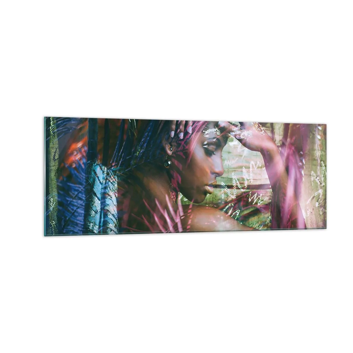Tablou pe sticlă - Mama Natură în junglă - 140x50 cm