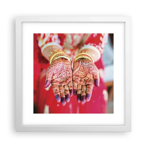 Poster în ramă albă - Gata să prindă fericirea - 30x30 cm