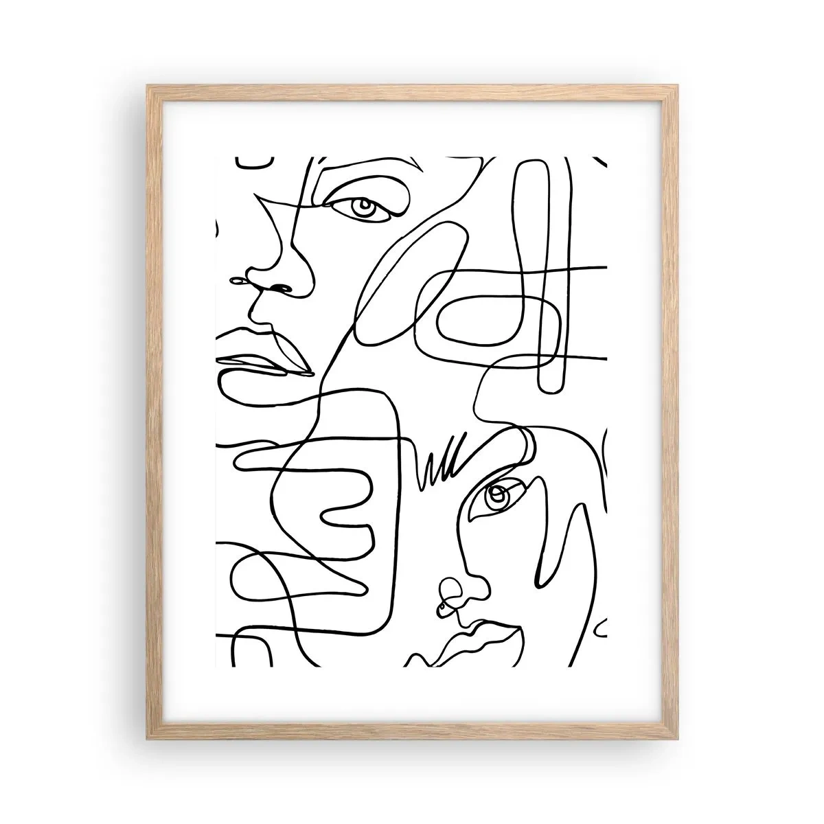 Poster în ramă de stejar deschis - Într-o încurcătură de emoții - 40x50 cm