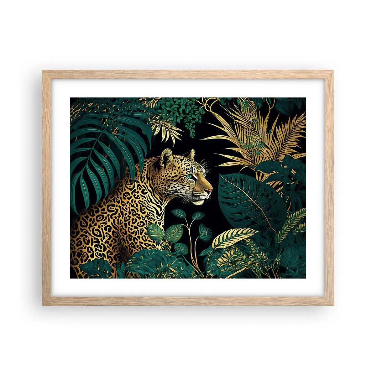Poster în ramă de stejar deschis - Domnitorul junglei - 50x40 cm