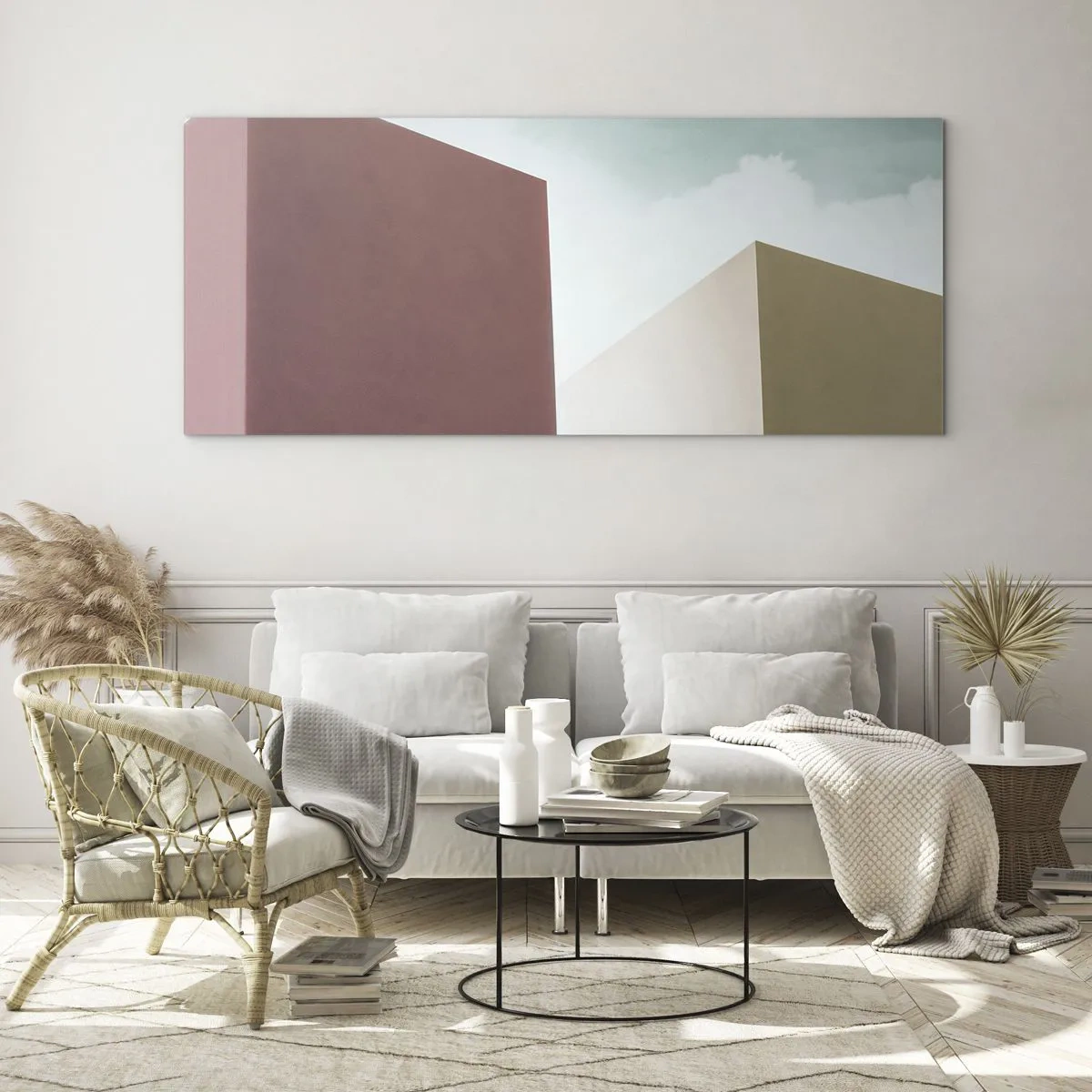 Tablou pe sticlă - Geometria unei veri însorite - 120x50 cm