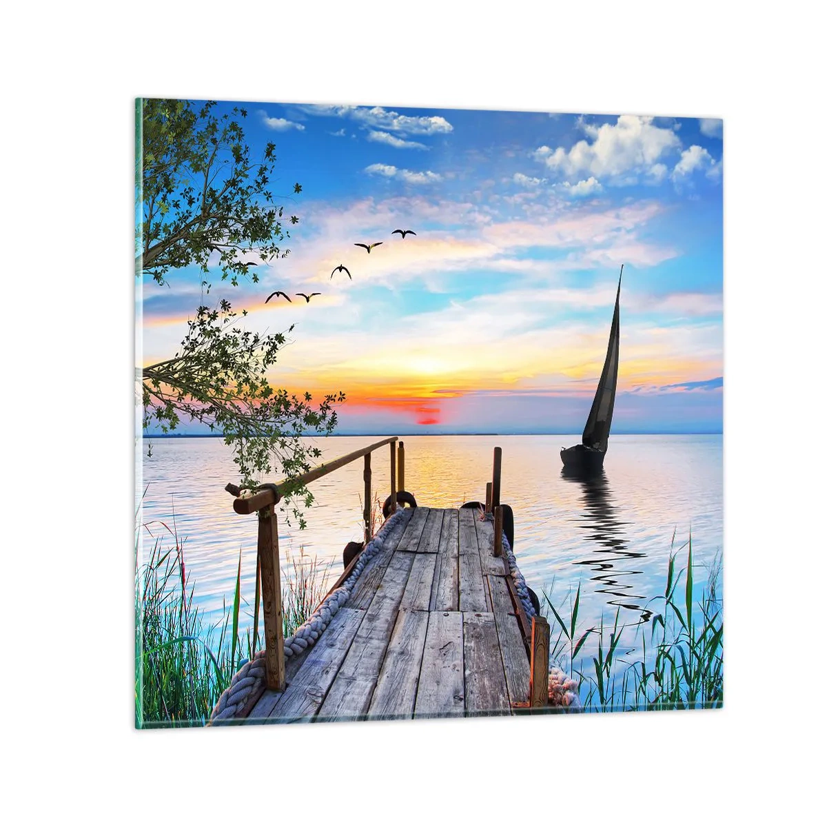 Tablou pe sticlă - Bună seara - 60x60 cm