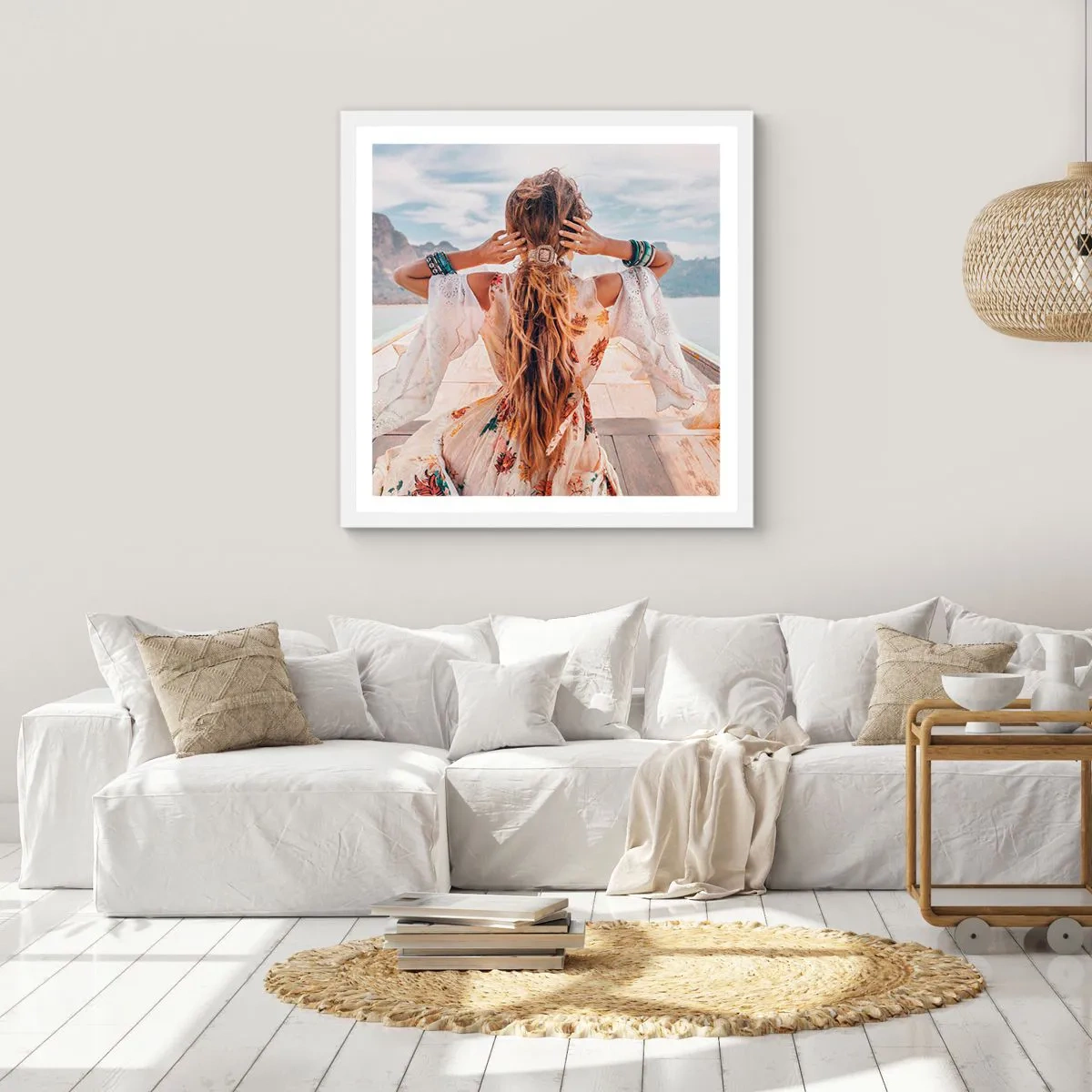 Poster în ramă albă - Pe drumul spre fericire - 30x30 cm