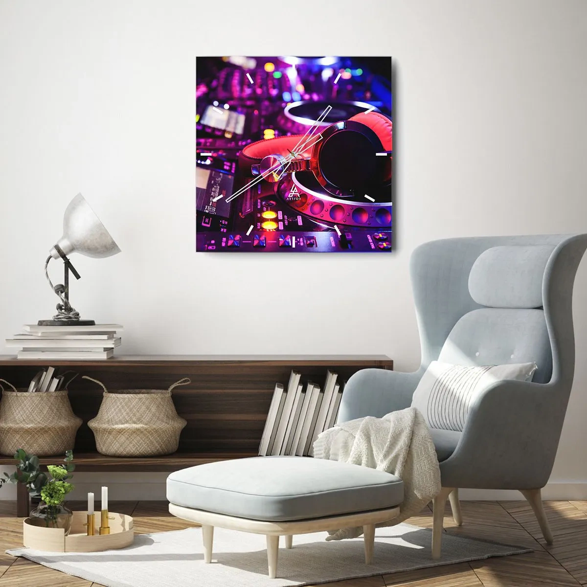 Ceas de perete - Ceas pe sticlă - Înainte de a începe distracția - 40x40 cm