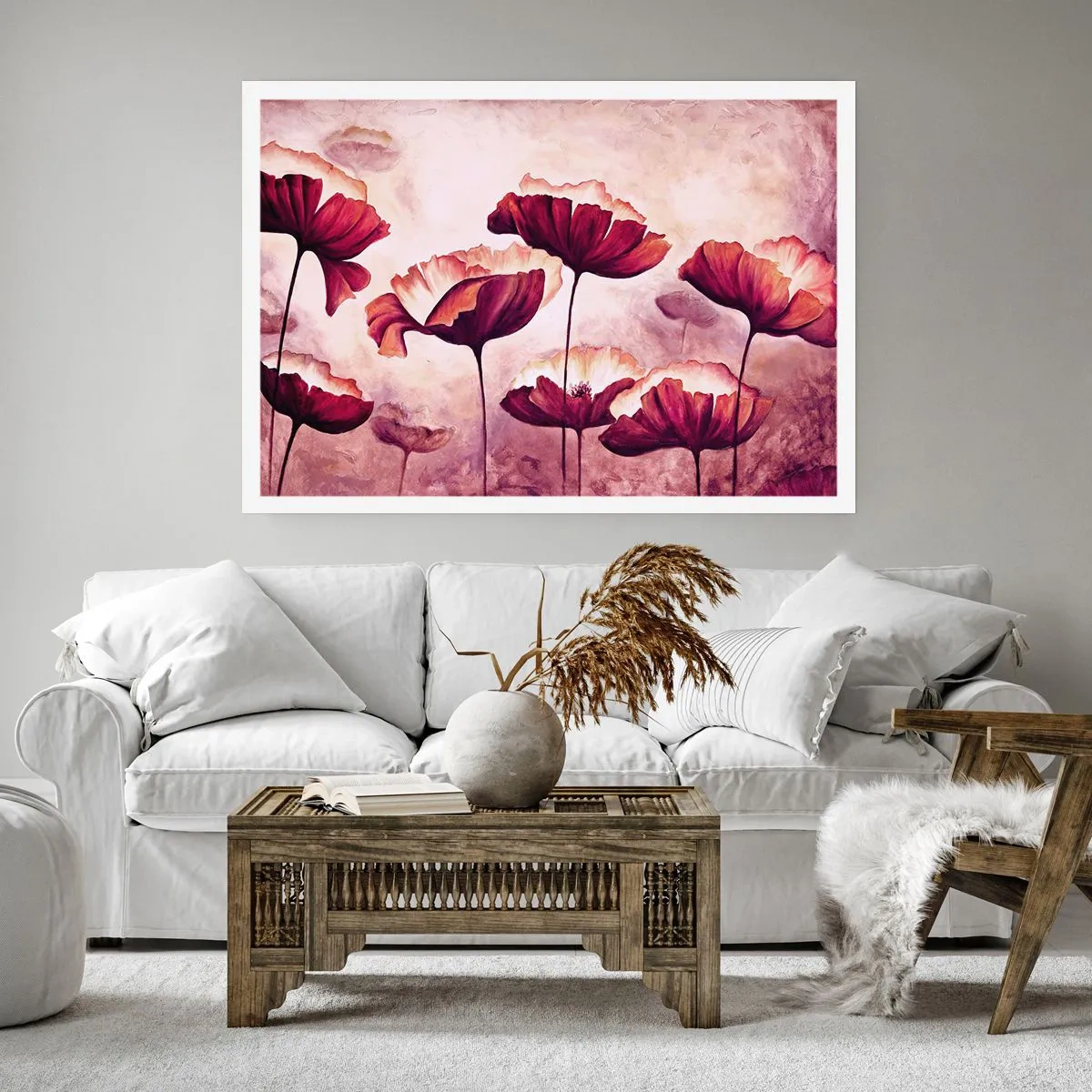 Poster - Fulgi roșii și albi - 70x50 cm