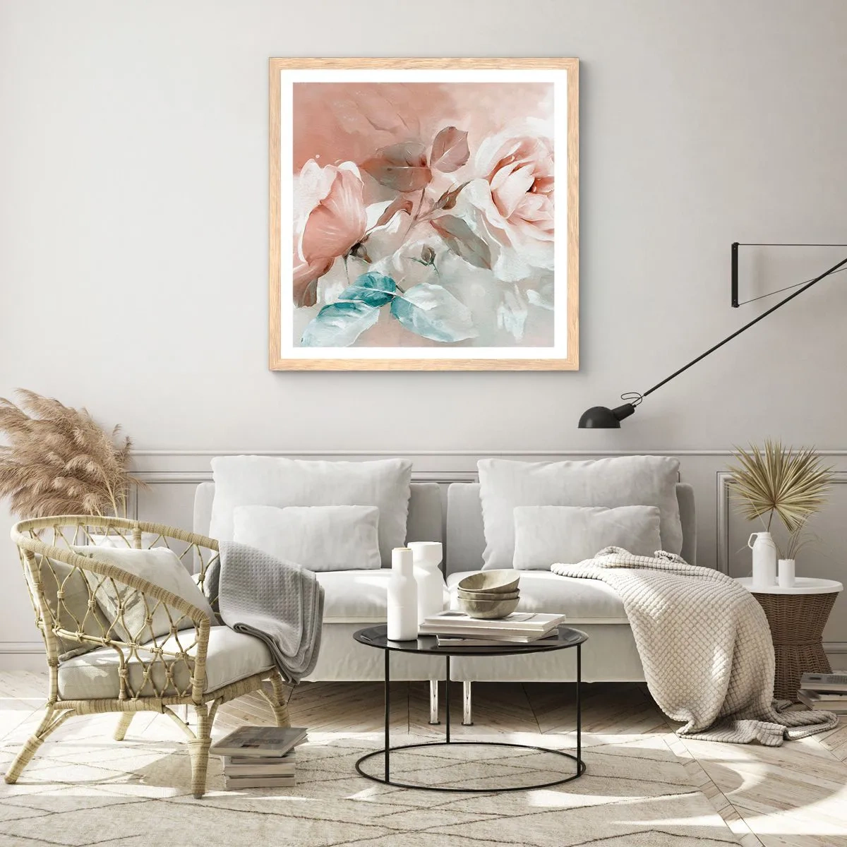 Poster în ramă de stejar deschis - Spiritul romantismului - 50x50 cm