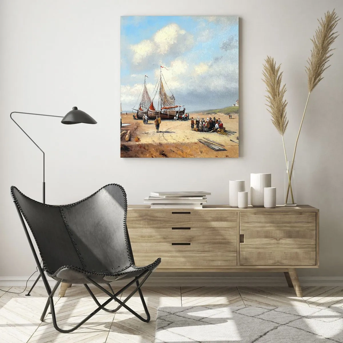 Tablou pe sticlă - Pescuit de succes - 50x70 cm