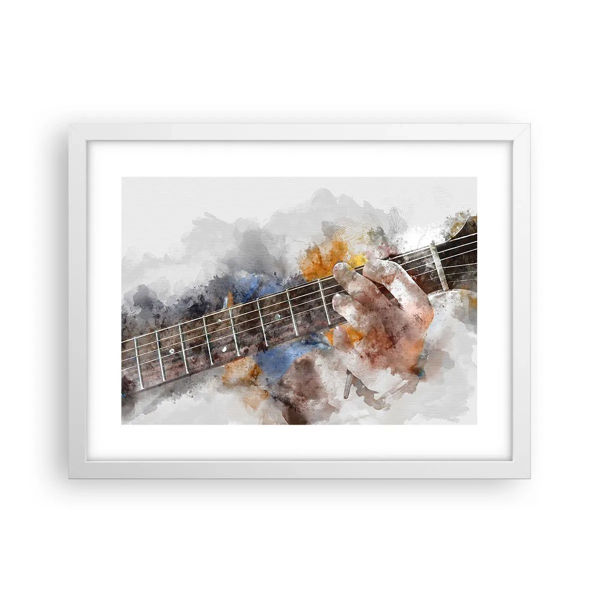 Poster în ramă albă - Poezie între corzi - 40x30 cm