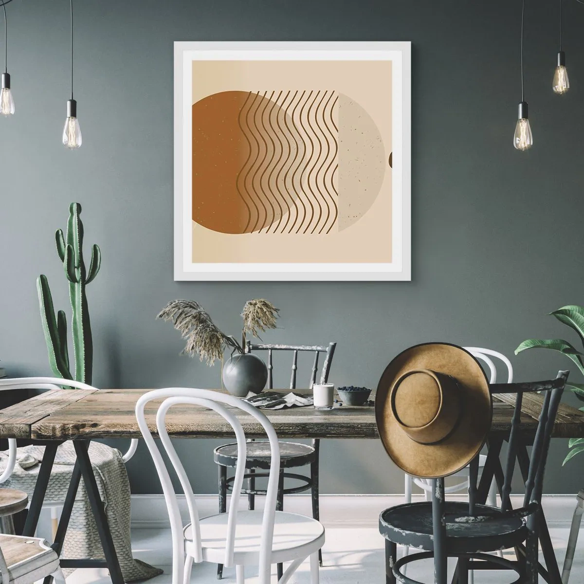 Poster în ramă albă - Despre originea figurilor geometrice - 50x50 cm