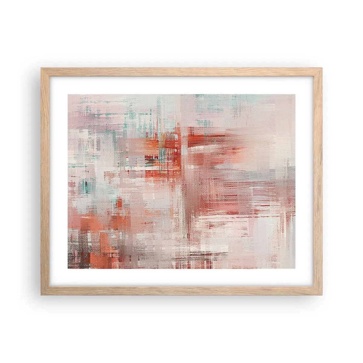 Poster în ramă de stejar deschis - În ceață. Dar roz - 50x40 cm