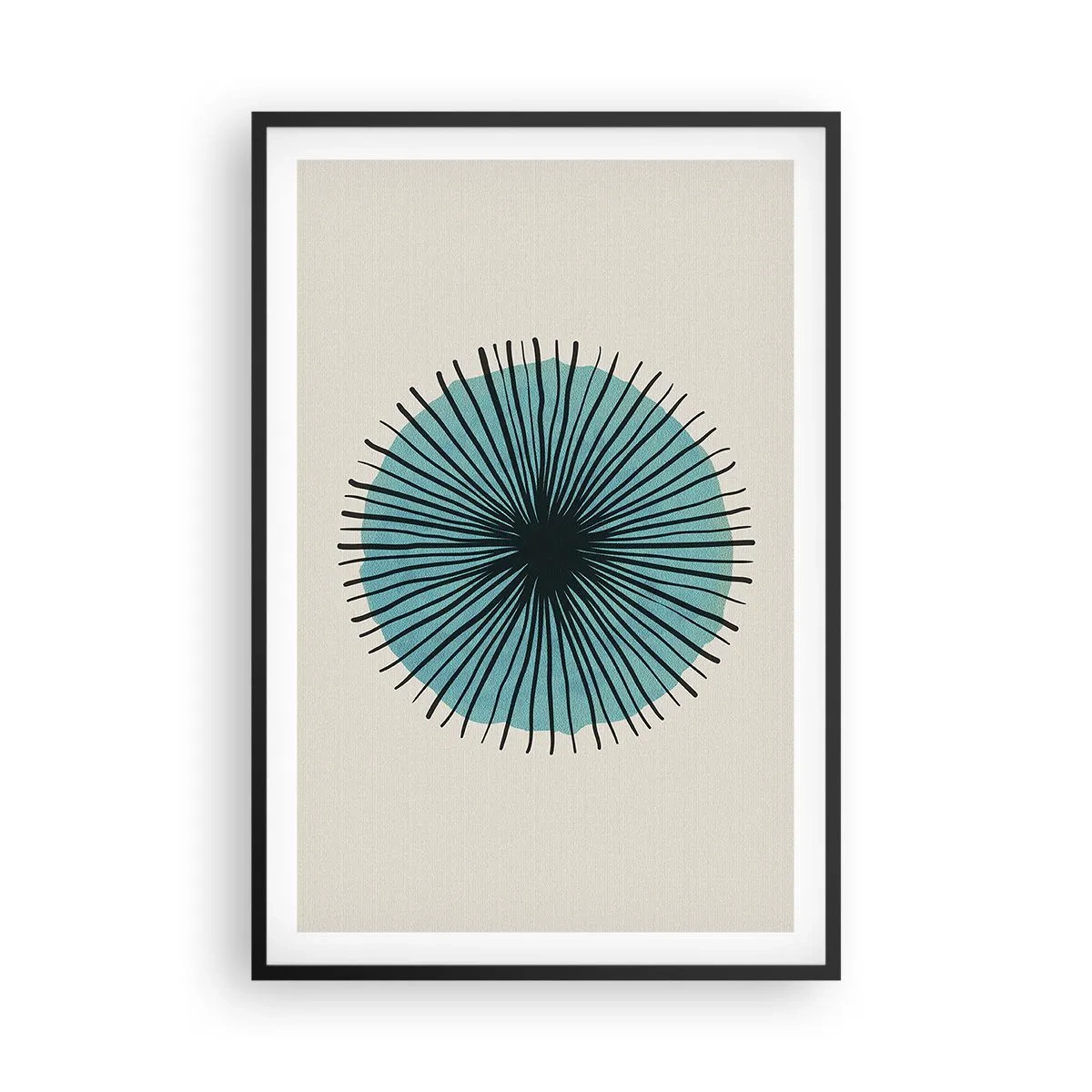 Poster în ramă neagră - Radiant pe albastru - 61x91 cm