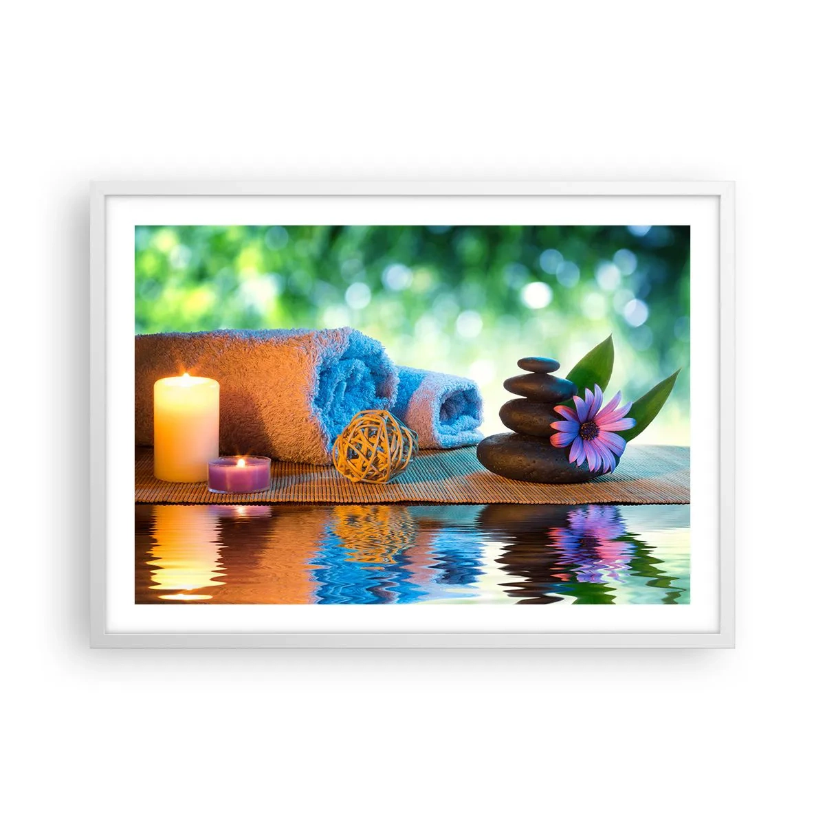 Poster în ramă albă - Timp pentru corp - 70x50 cm