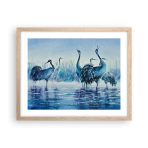 Poster în ramă de stejar deschis - Întâlnirea de dimineață - 50x40 cm