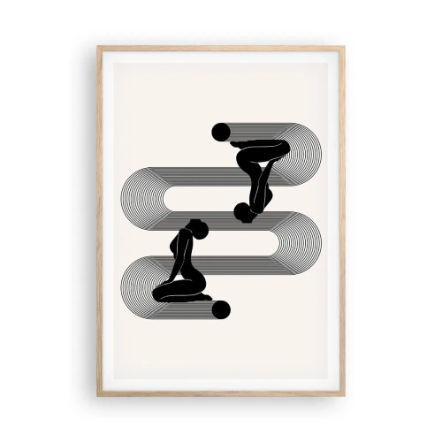 Poster în ramă de stejar deschis - Simetrie senzuală - 70x100 cm