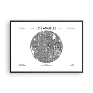 Poster în ramă neagră - Anatomia Los Angeles - 100x70 cm
