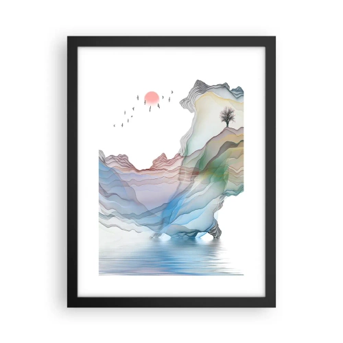 Poster în ramă neagră - Spre munții de cristal - 30x40 cm