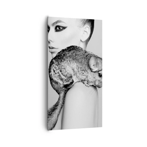 Tablou pe pânză - Dama cu șinșilă - 65x120 cm